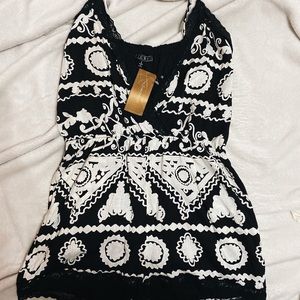 Francesca’s Black & White Romper